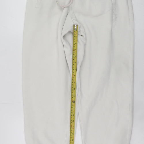 Adidas Womens White Jogger Sweatpants Size M Cotton Blend Casual