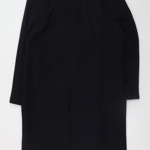 Zara Men’s Black Wool Blend Long Overcoat L Classic Formal