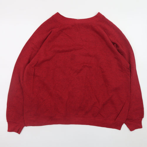 Hanes Her Way Women Red Pullover Sweatshirt XL Cotton Blend Classic