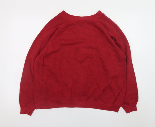 Hanes Her Way Women Red Pullover Sweatshirt XL Cotton Blend Classic
