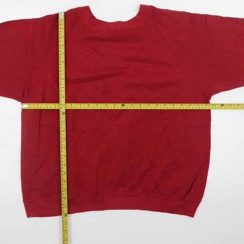 Hanes Her Way Women Red Pullover Sweatshirt XL Cotton Blend Classic