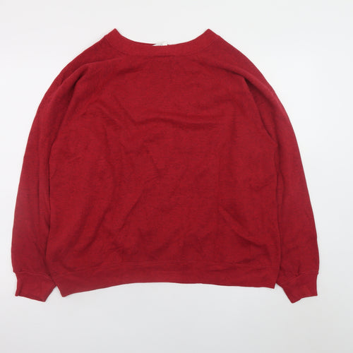 Hanes Her Way Women Red Pullover Sweatshirt XL Cotton Blend Classic