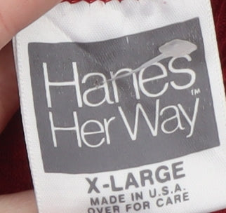 Hanes Her Way Women Red Pullover Sweatshirt XL Cotton Blend Classic