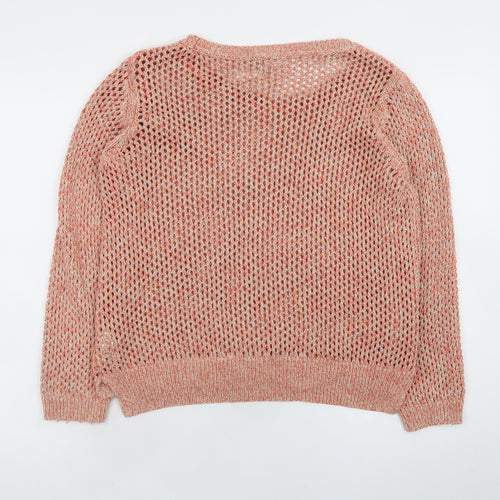 Marks and Spencer Women’s Pink Open-Knit Jumper Size 12