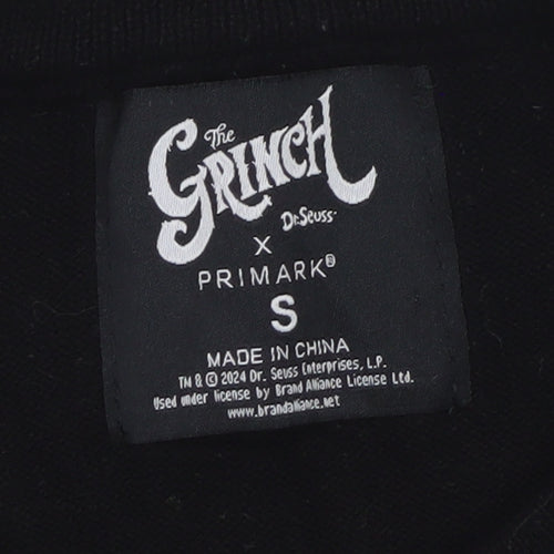 Primark Men’s Black Grinch Christmas Pullover Jumper Size S