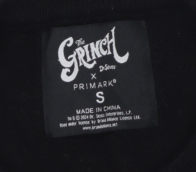 Primark Men’s Black Grinch Christmas Pullover Jumper Size S