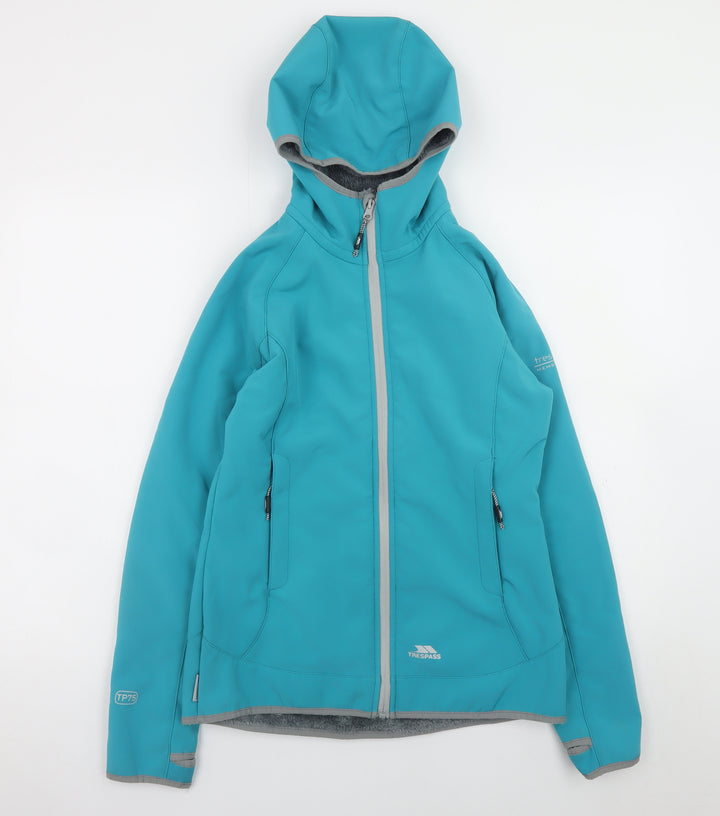 Trespass Women's Blue XS Softshell Hooded Mid-Length Jacket