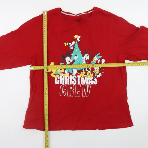 Disney Women Red Christmas Crew Long Sleeve Nightshirt M