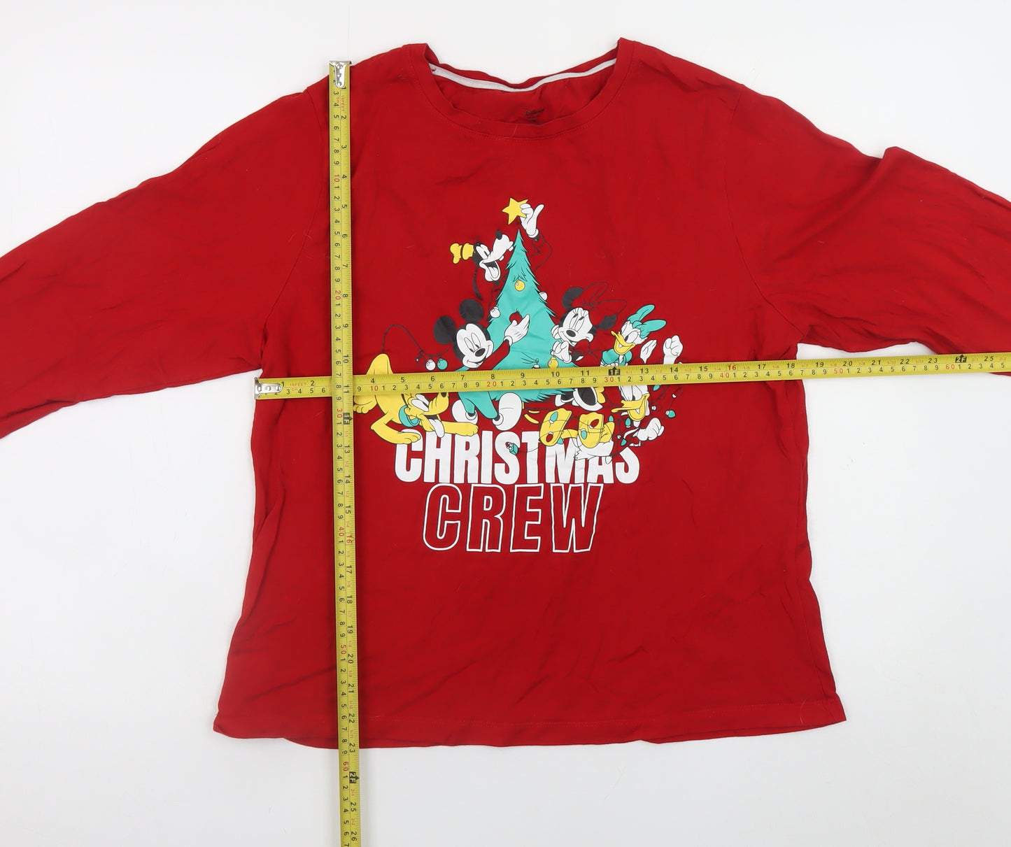 Disney Women Red Christmas Crew Long Sleeve Nightshirt M