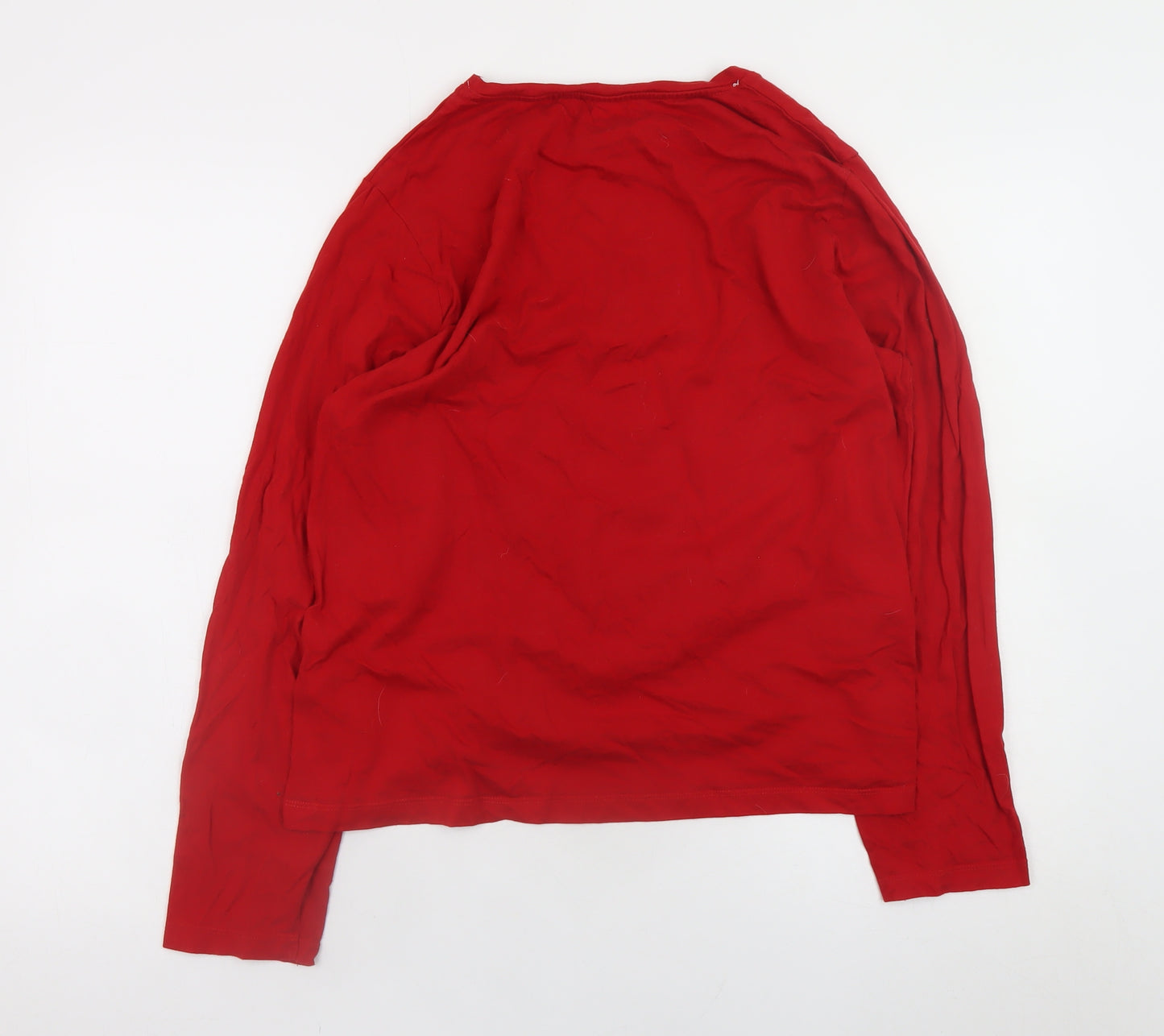 Disney Women Red Christmas Crew Long Sleeve Nightshirt M