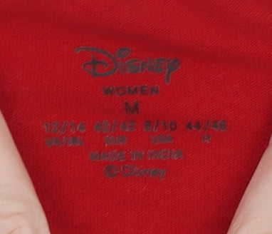 Disney Women Red Christmas Crew Long Sleeve Nightshirt M