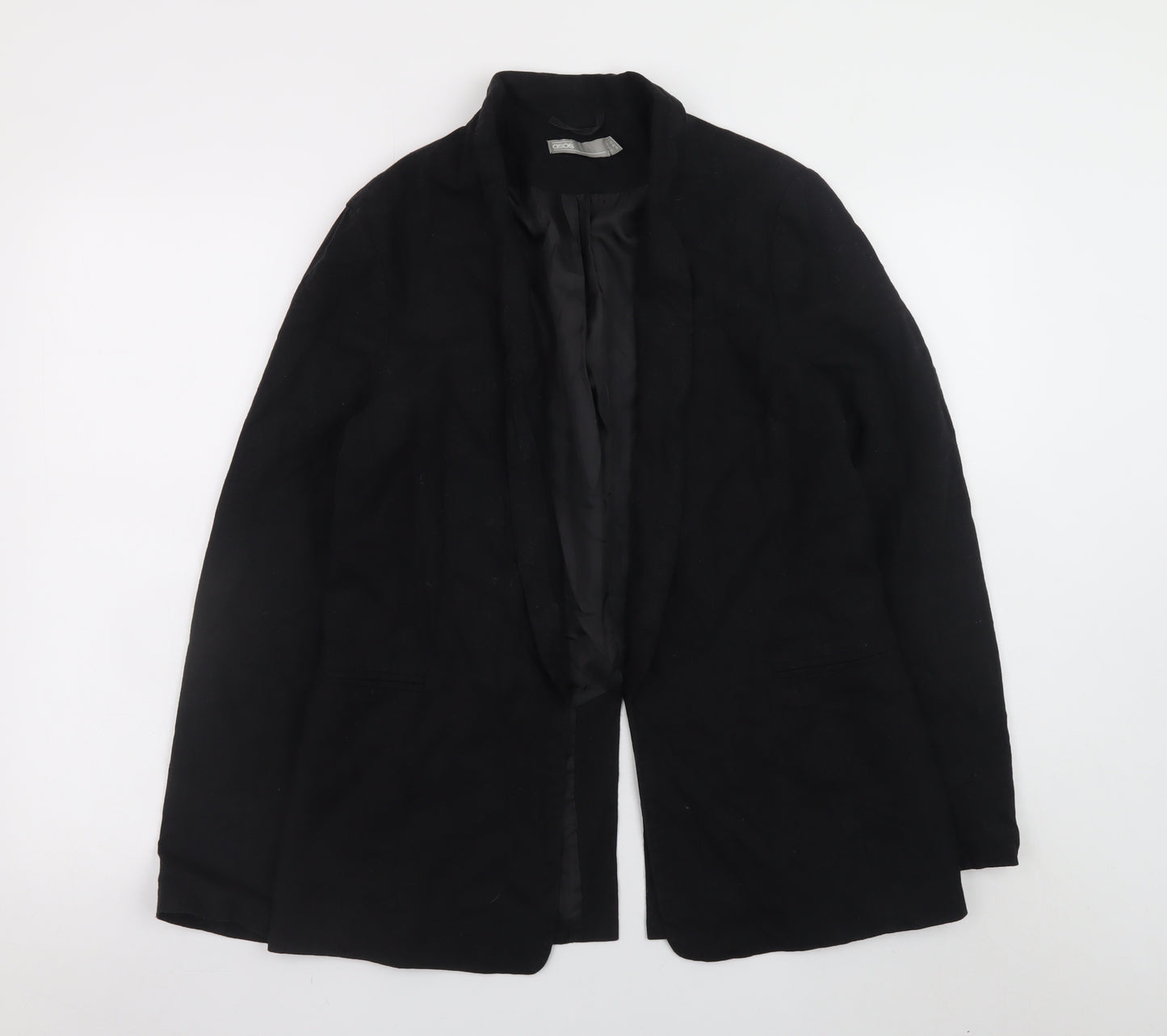 ASOS Women’s Black Linen Blend Blazer Size 12 Regular Fit