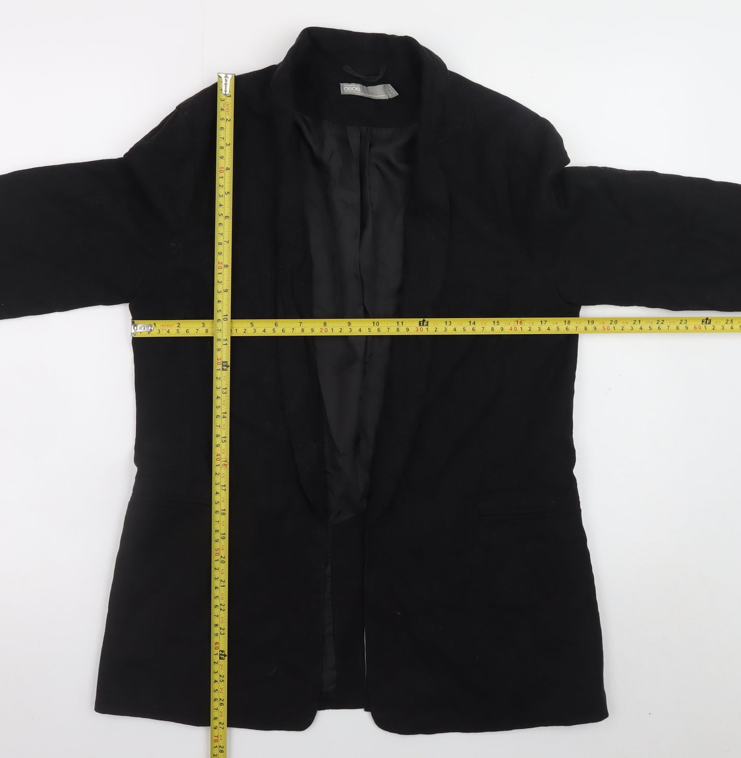 ASOS Women’s Black Linen Blend Blazer Size 12 Regular Fit