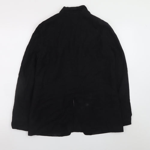 ASOS Women’s Black Linen Blend Blazer Size 12 Regular Fit