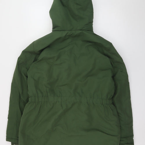 Jacqueline de Yong Women’s Green XL Parka Coat with Faux Fur Hood