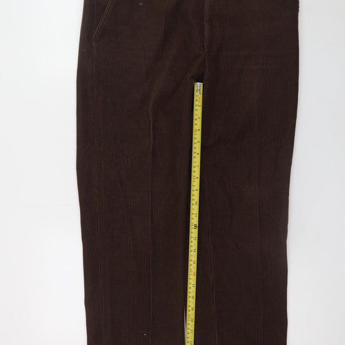 Meyer Men's Brown Corduroy Trousers Size 34x30 Regular Fit
