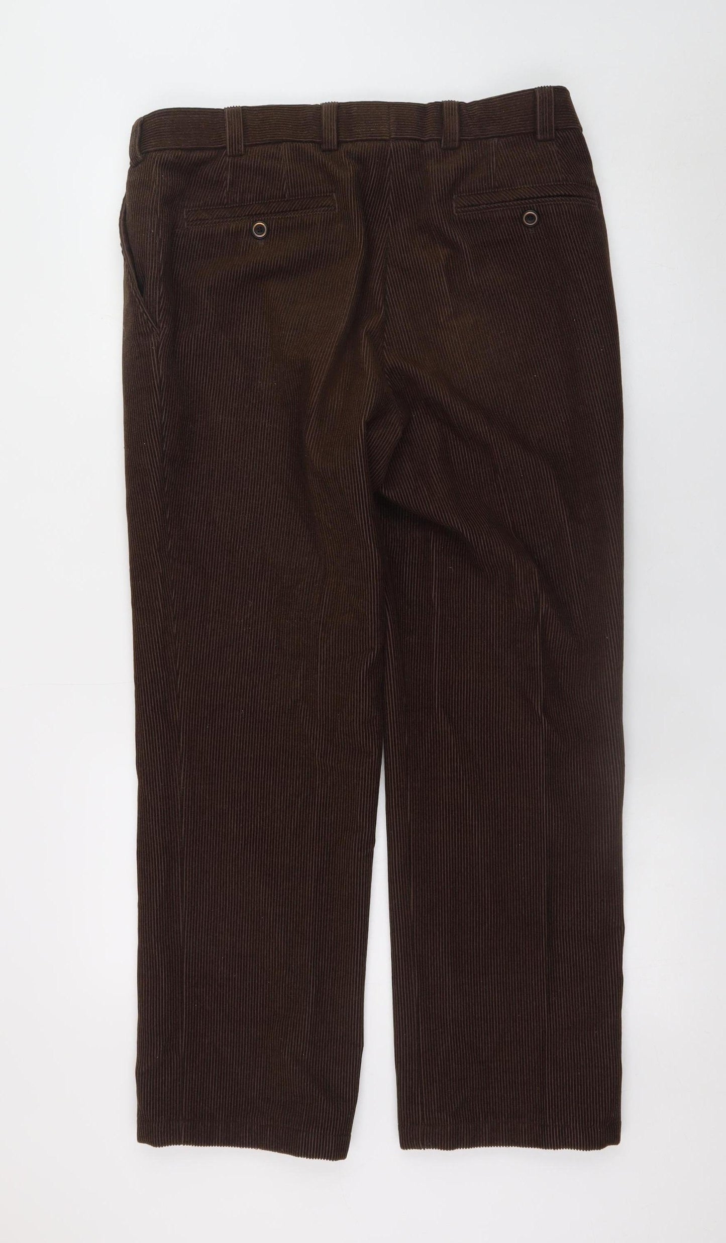 Meyer Men's Brown Corduroy Trousers Size 34x30 Regular Fit