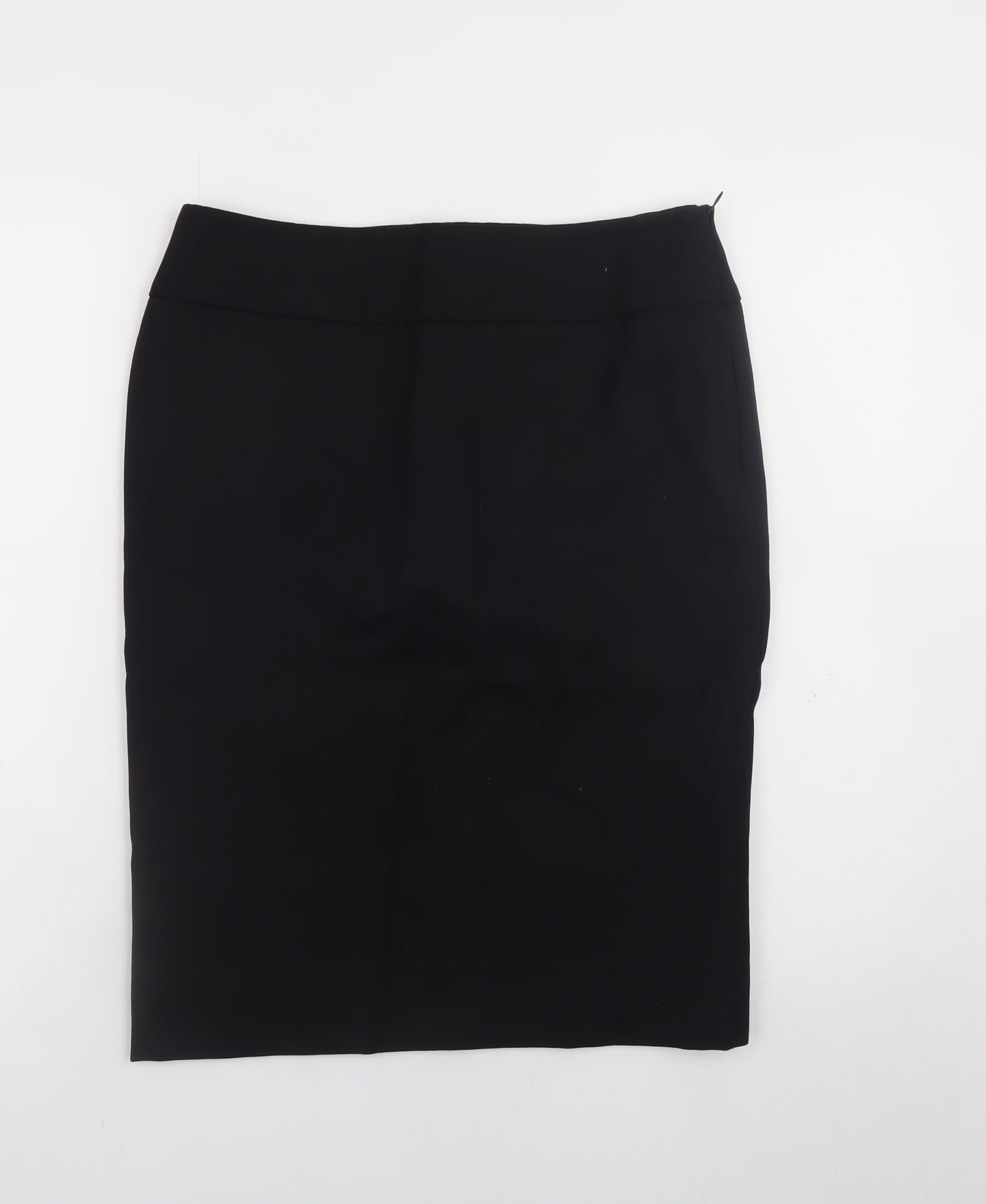 Jaeger Women Black Wool Pencil Skirt Size 12 Knee Length Lined