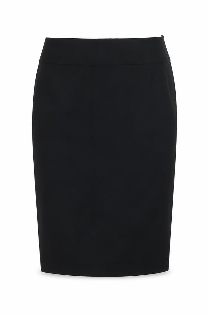 Jaeger Women Black Wool Pencil Skirt Size 12 Knee Length Lined
