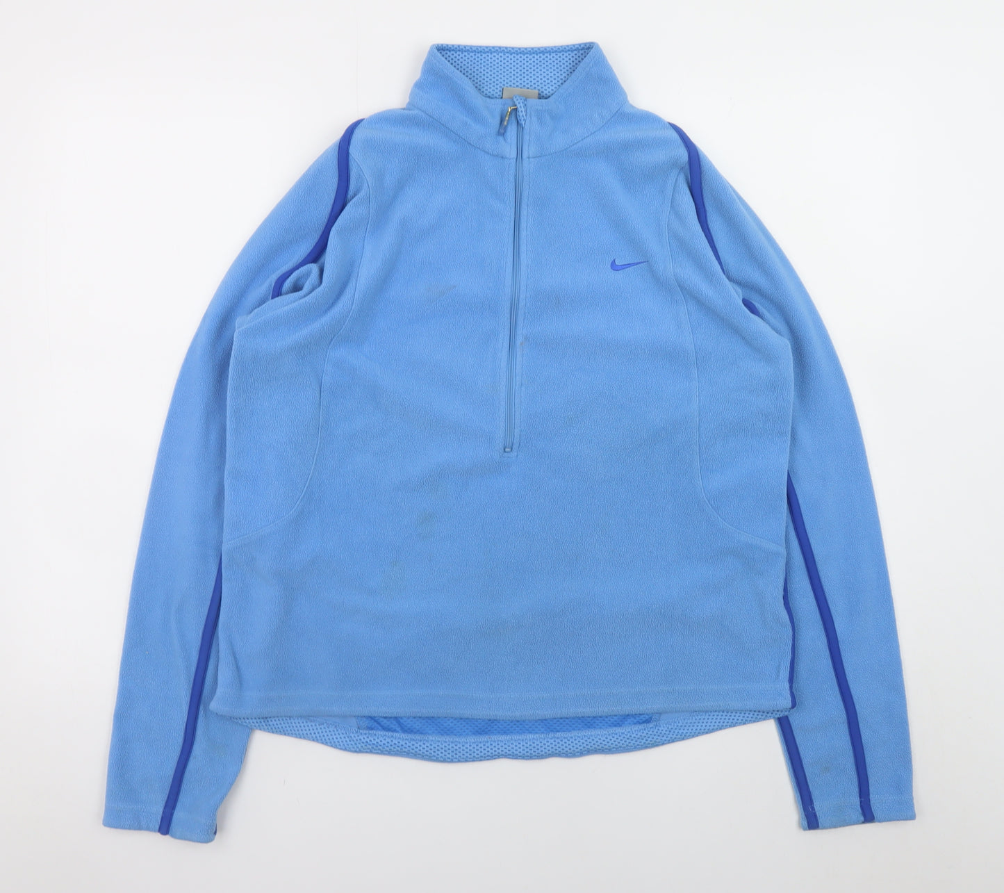 Nike Women Blue Therma-Fit 1/2 Zip Fleece Sweatshirt Size L (12-14)