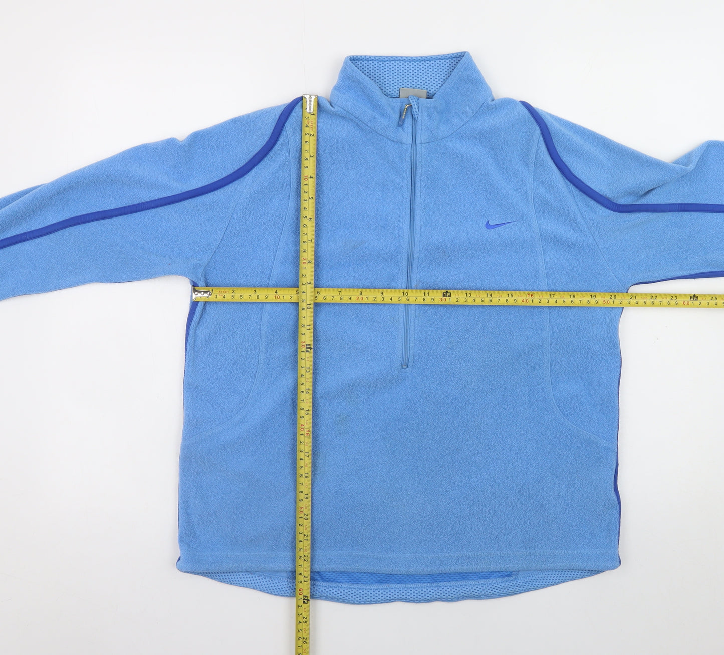 Nike Women Blue Therma-Fit 1/2 Zip Fleece Sweatshirt Size L (12-14)