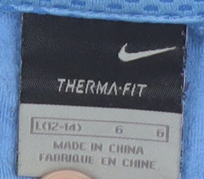 Nike Women Blue Therma-Fit 1/2 Zip Fleece Sweatshirt Size L (12-14)