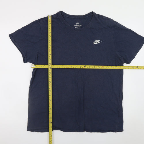 Nike Men's Blue XL Athletic Fit Cotton Crew Neck T-Shirt