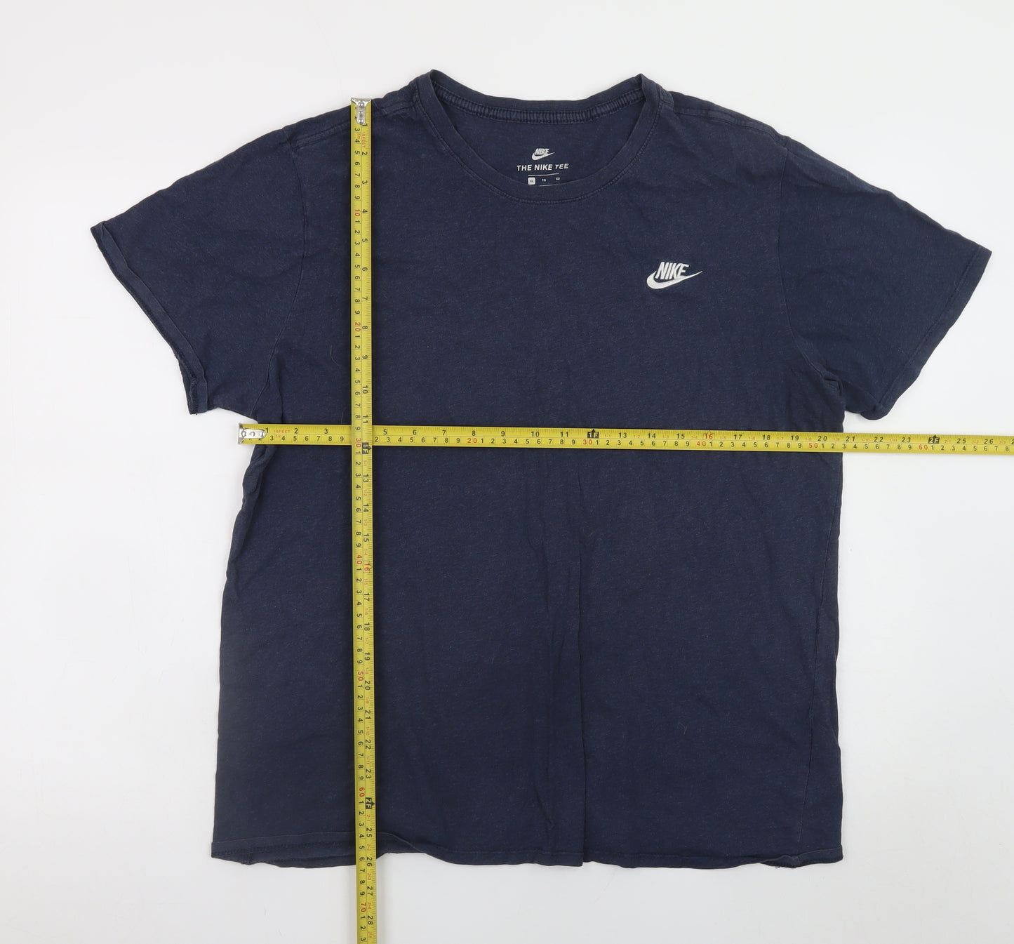 Nike Men's Blue XL Athletic Fit Cotton Crew Neck T-Shirt