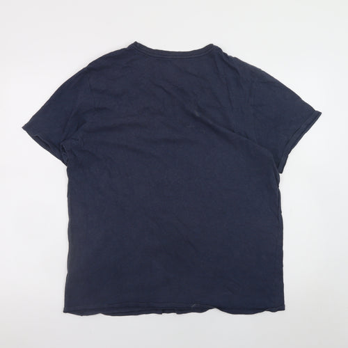 Nike Men's Blue XL Athletic Fit Cotton Crew Neck T-Shirt