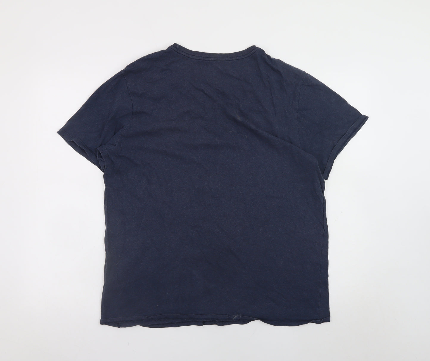 Nike Men's Blue XL Athletic Fit Cotton Crew Neck T-Shirt
