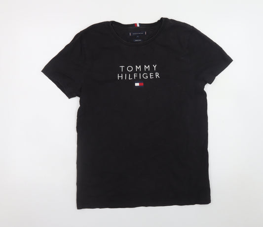 Tommy Hilfiger Men's Black Organic Cotton Short Sleeve T-Shirt Size M