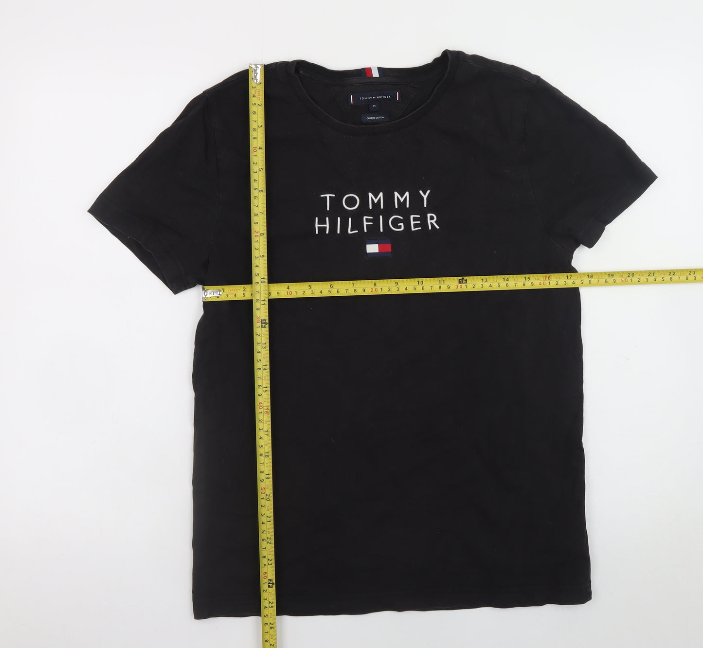 Tommy Hilfiger Men's Black Organic Cotton Short Sleeve T-Shirt Size M
