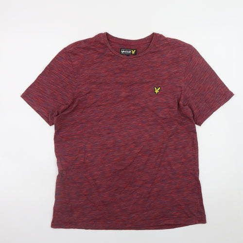 Lyle & Scott Men's Red Marl Crew Neck Cotton T-Shirt Size M