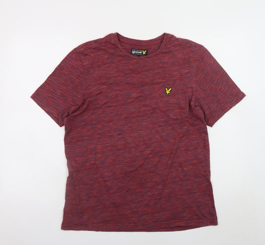 Lyle & Scott Men's Red Marl Crew Neck Cotton T-Shirt Size M