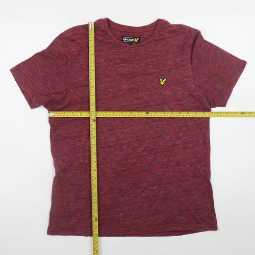 Lyle & Scott Men's Red Marl Crew Neck Cotton T-Shirt Size M