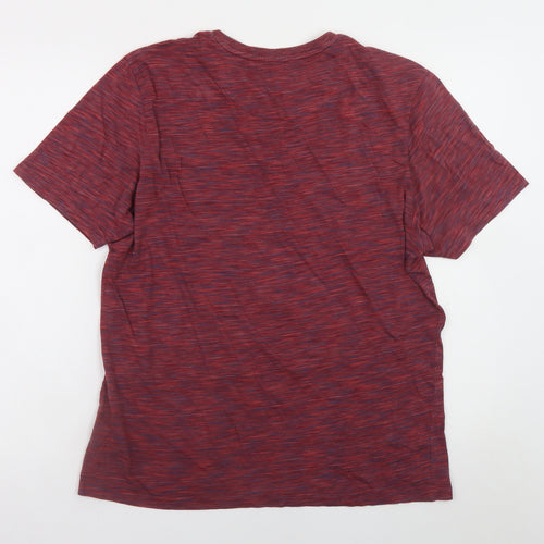 Lyle & Scott Men's Red Marl Crew Neck Cotton T-Shirt Size M
