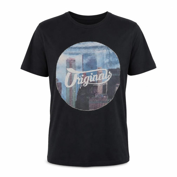 Jack & Jones Men's Black City Graphic Print T-Shirt Size S