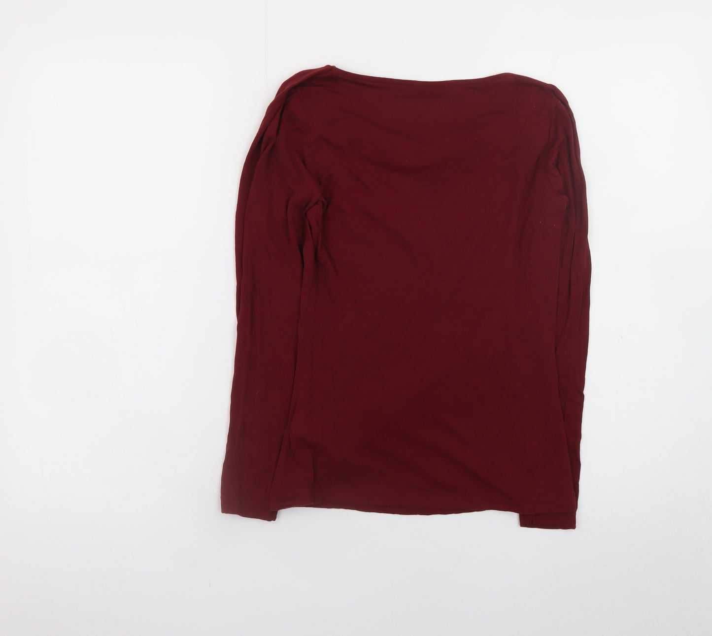 Massimo Dutti Women's Red Cowl Neck Long Sleeve Blouse XS