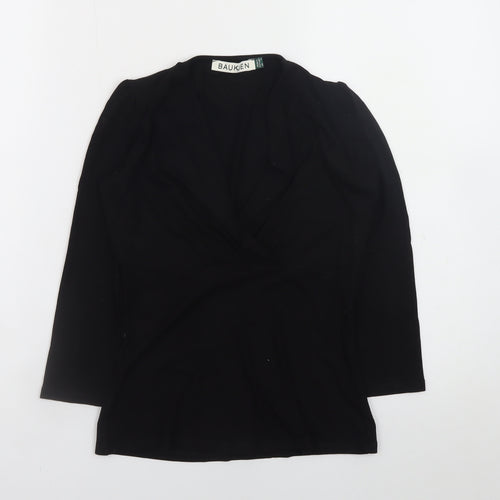 Baukjen Womens Black Wrap V-Neck Long Sleeve Blouse UK 6