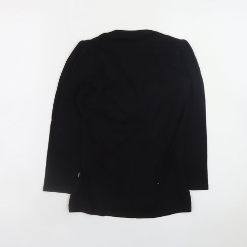 Baukjen Womens Black Wrap V-Neck Long Sleeve Blouse UK 6