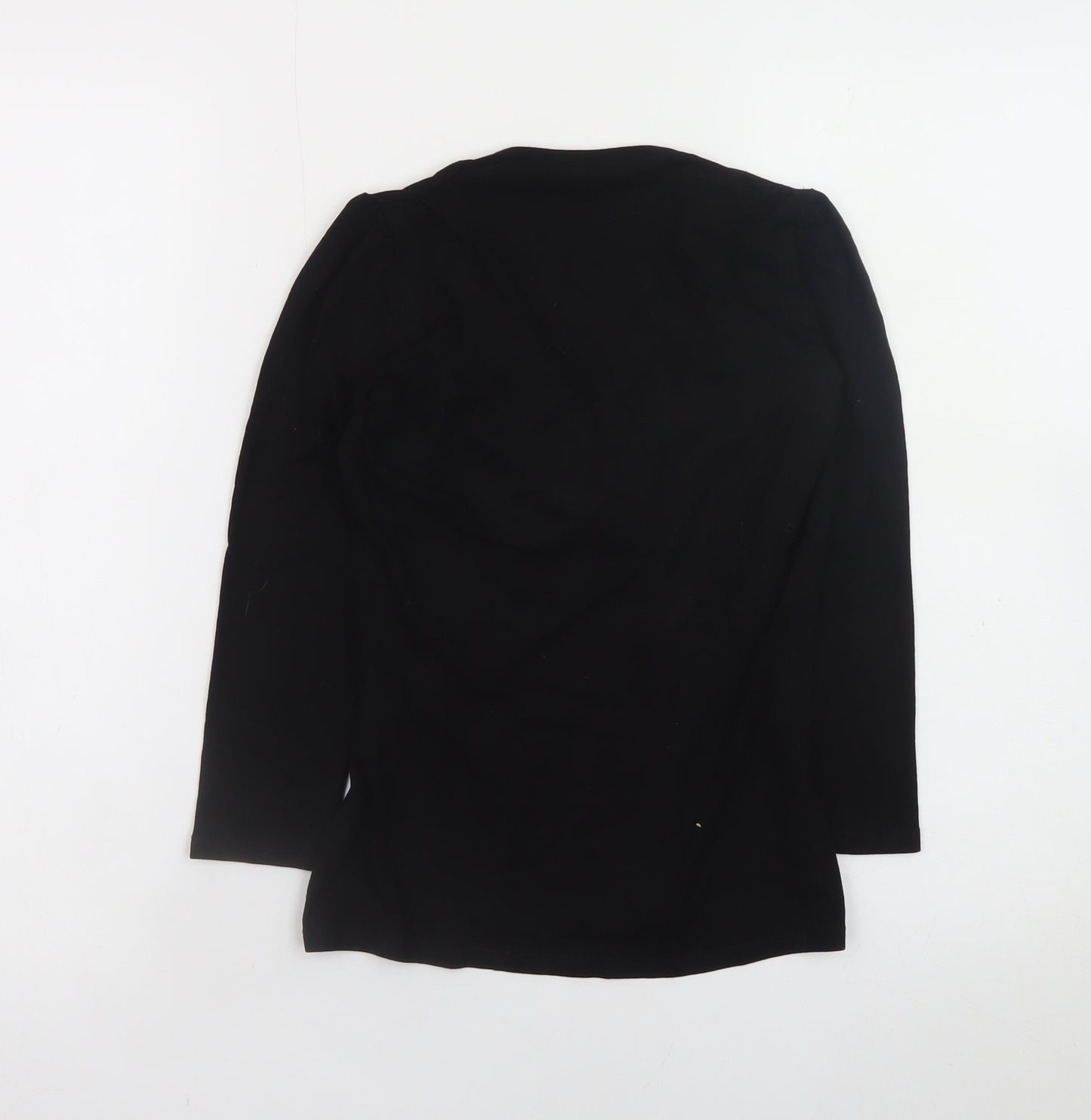 Baukjen Womens Black Wrap V-Neck Long Sleeve Blouse UK 6