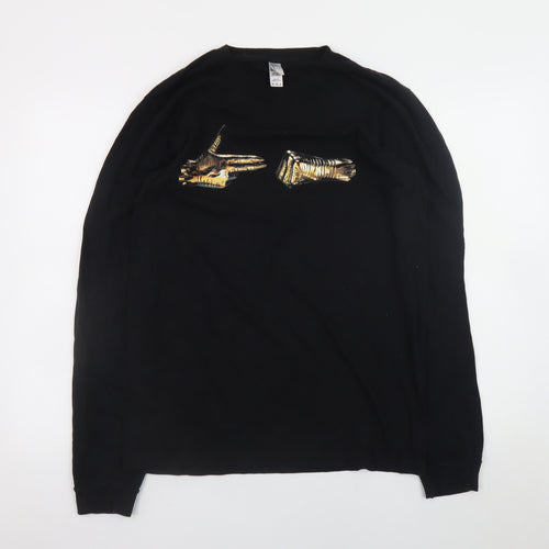 American Apparel Men's Black Long Sleeve Graphic T-Shirt Size M