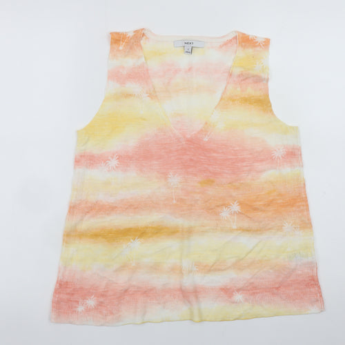 Next Womens Multicoloured V-Neck Sleeveless Knit Tank Top Size S