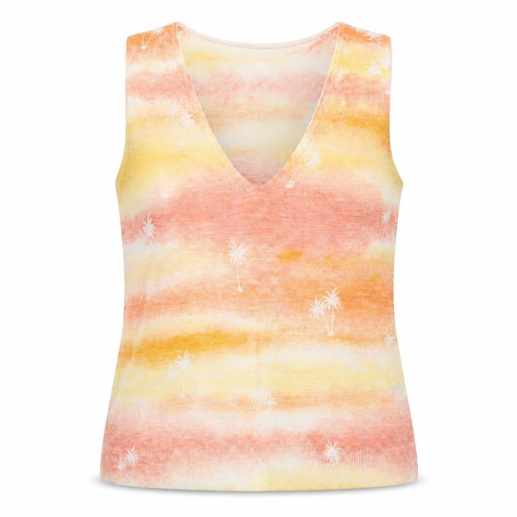Front view of Next women’s multicoloured v-neck sleeveless knit tank top, size S