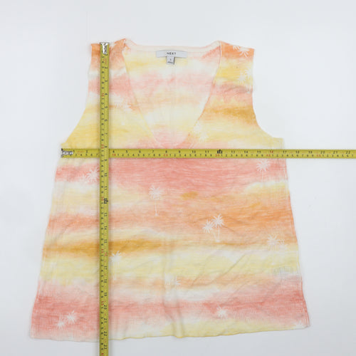 Next Womens Multicoloured V-Neck Sleeveless Knit Tank Top Size S
