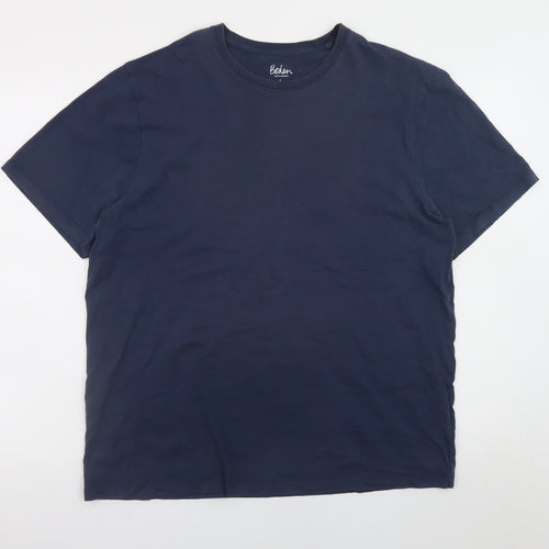 Boden Men's Blue Crew Neck Cotton Short Sleeve T-Shirt L