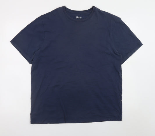 Boden Men's Blue Crew Neck Cotton Short Sleeve T-Shirt L