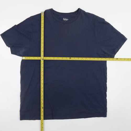Boden Men's Blue Crew Neck Cotton Short Sleeve T-Shirt L
