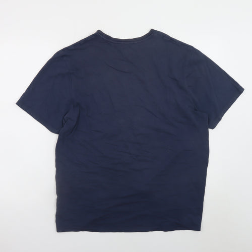 Boden Men's Blue Crew Neck Cotton Short Sleeve T-Shirt L