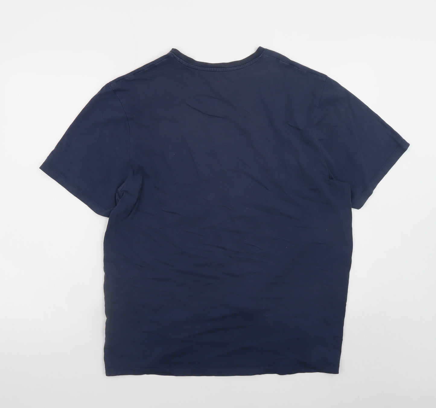Boden Men's Blue Crew Neck Cotton Short Sleeve T-Shirt L
